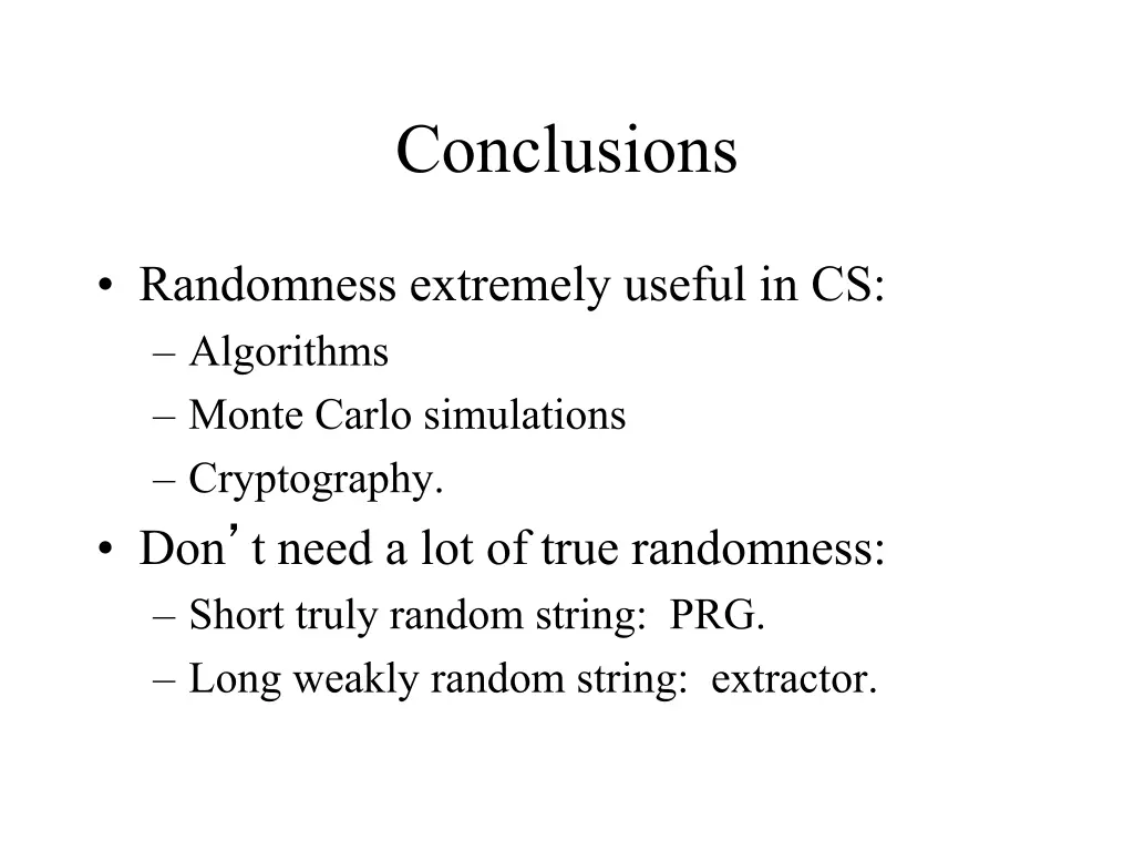 conclusions