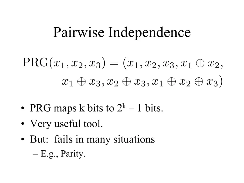 pairwise independence 1