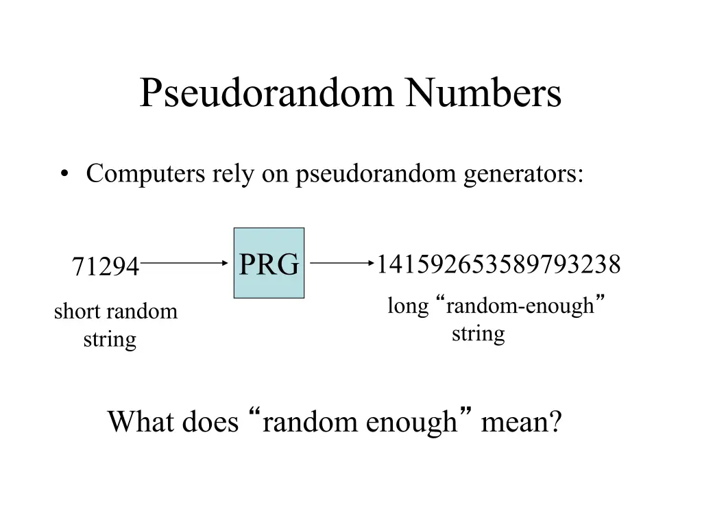 pseudorandom numbers