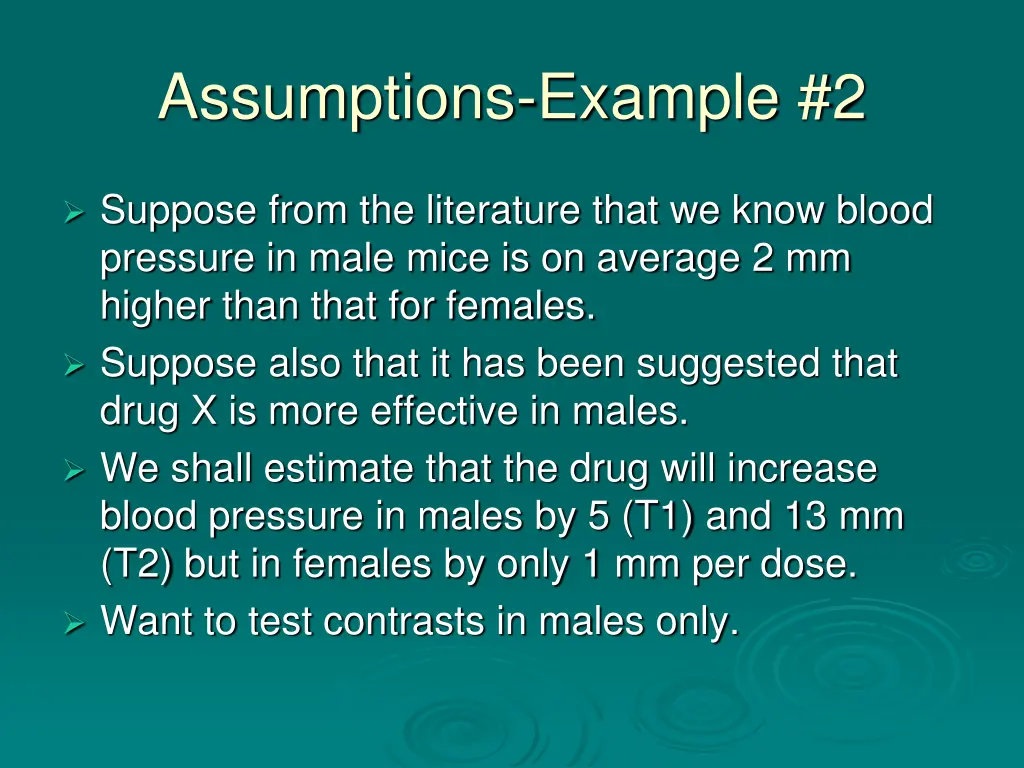 assumptions example 2