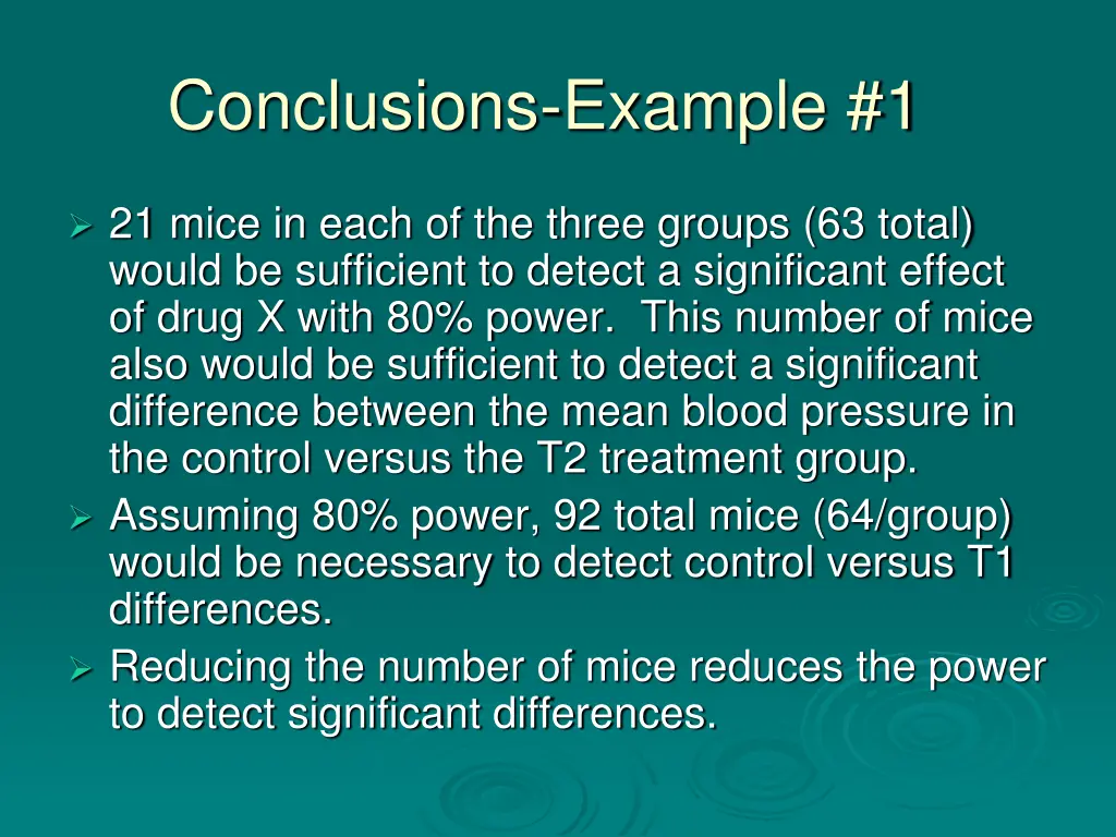 conclusions example 1