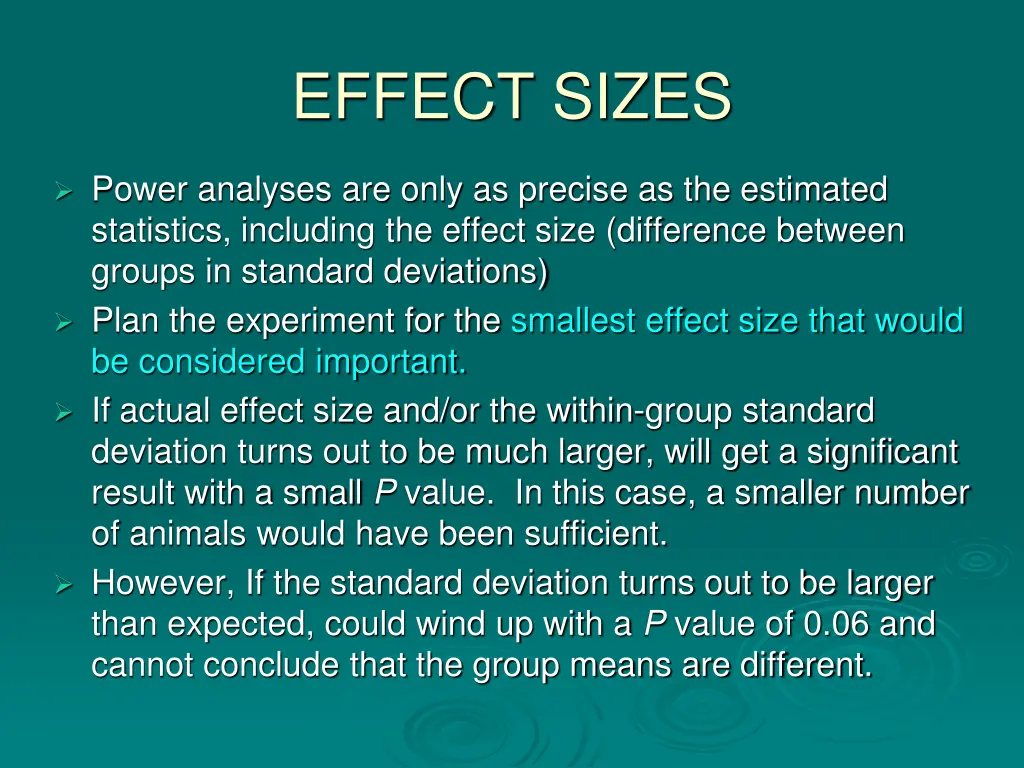 effect sizes