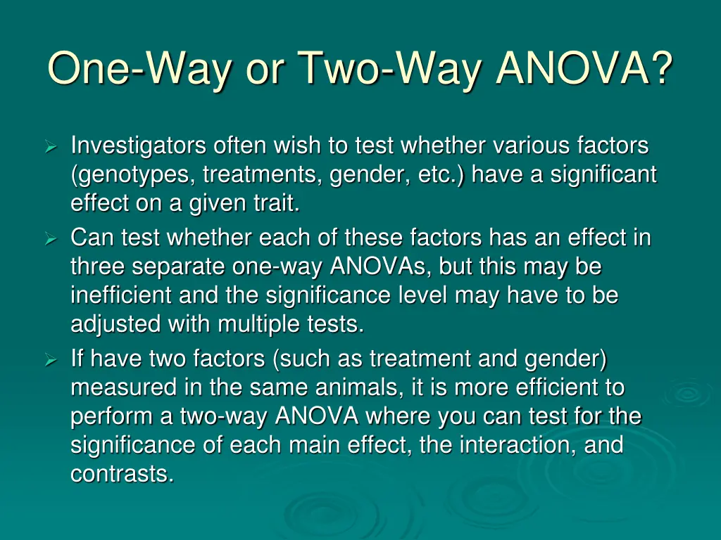 one way or two way anova