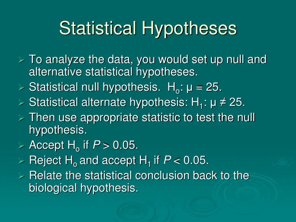 statistical hypotheses