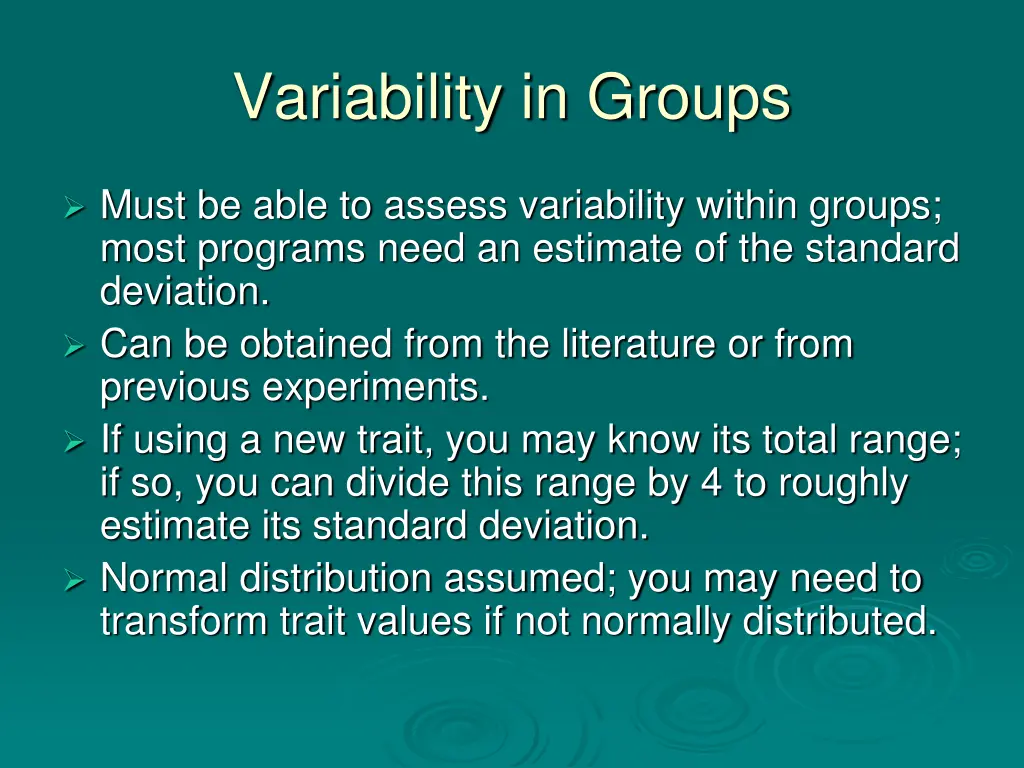 variability in groups