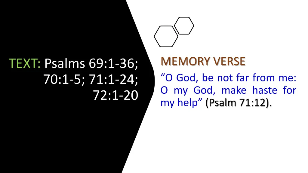 memory verse o god be not far from