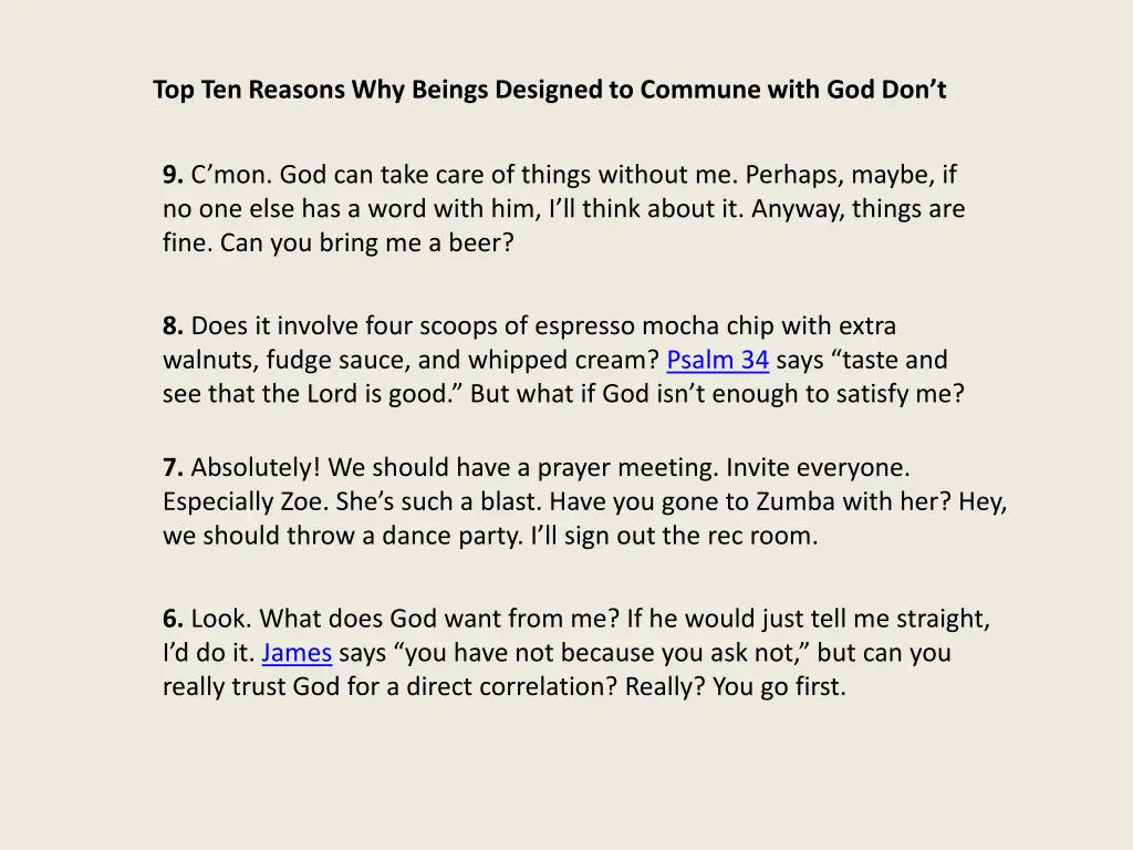 top ten reasons why beings designed to commune