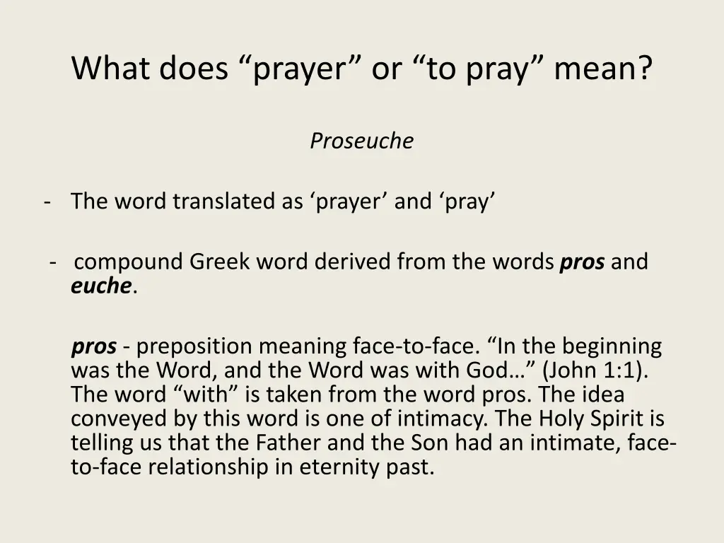 what does prayer or to pray mean