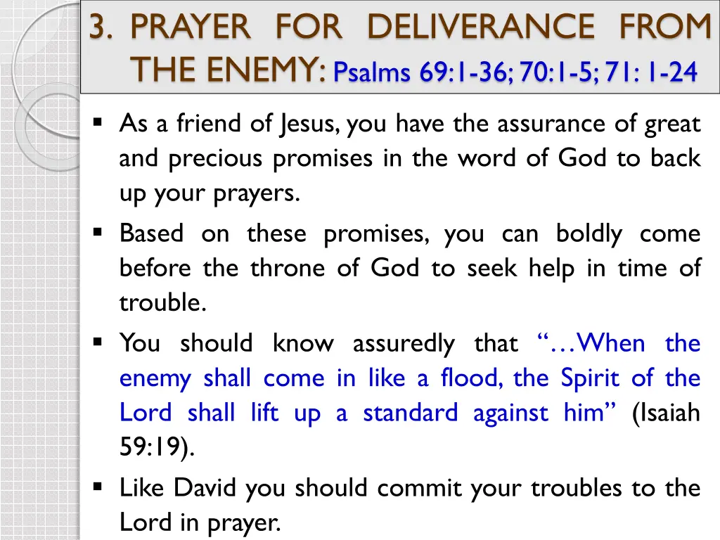 3 prayer for deliverance from the enemy psalms