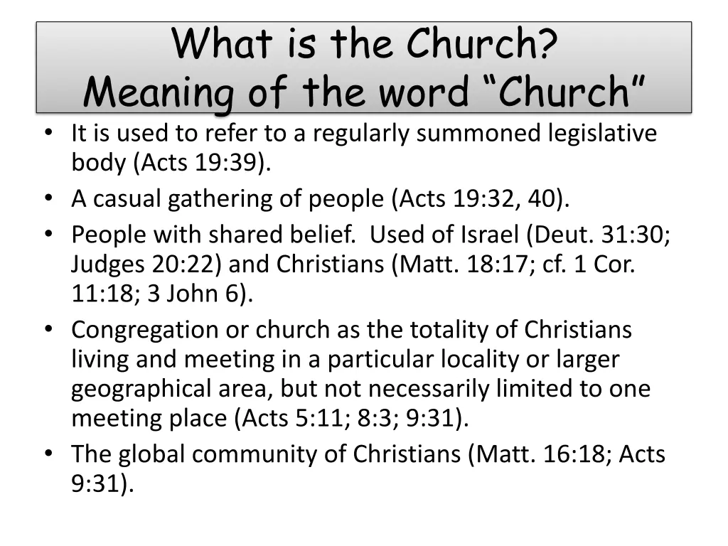 what is the church meaning of the word church