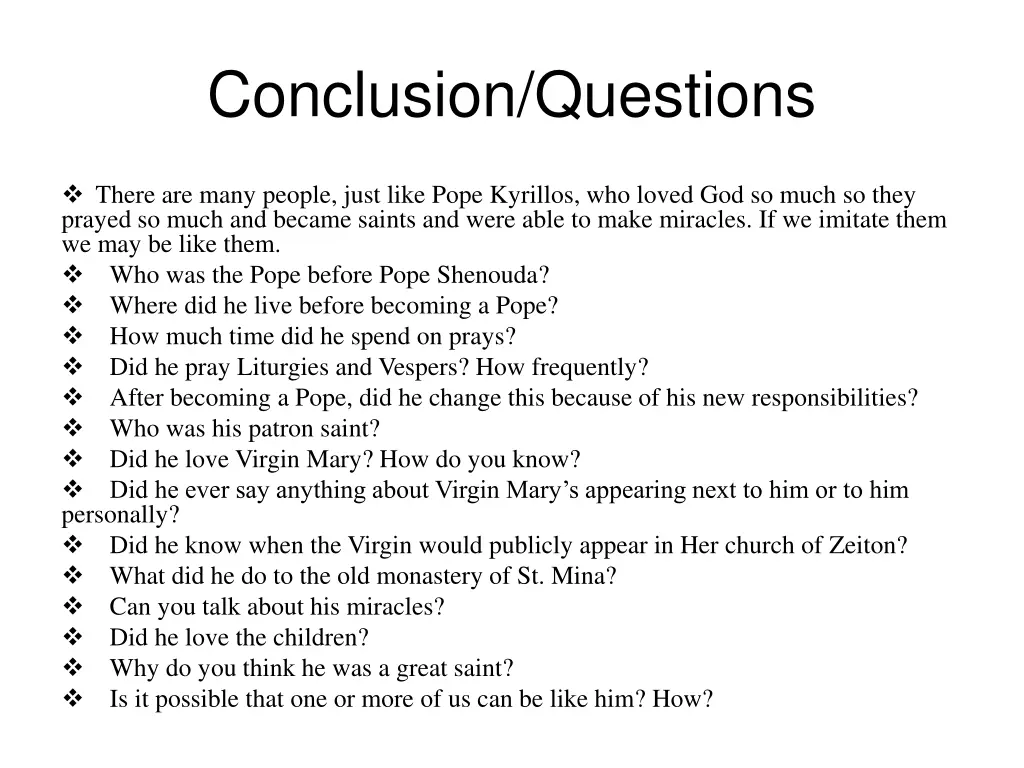 conclusion questions