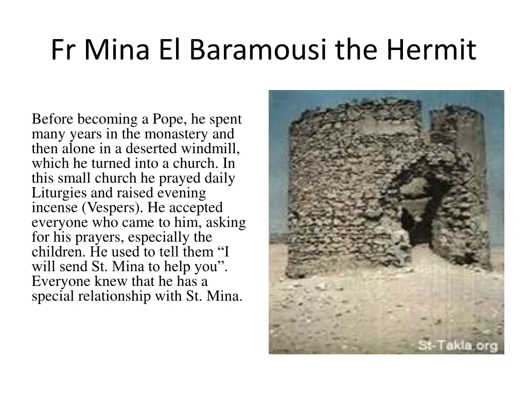 fr mina el baramousi the hermit