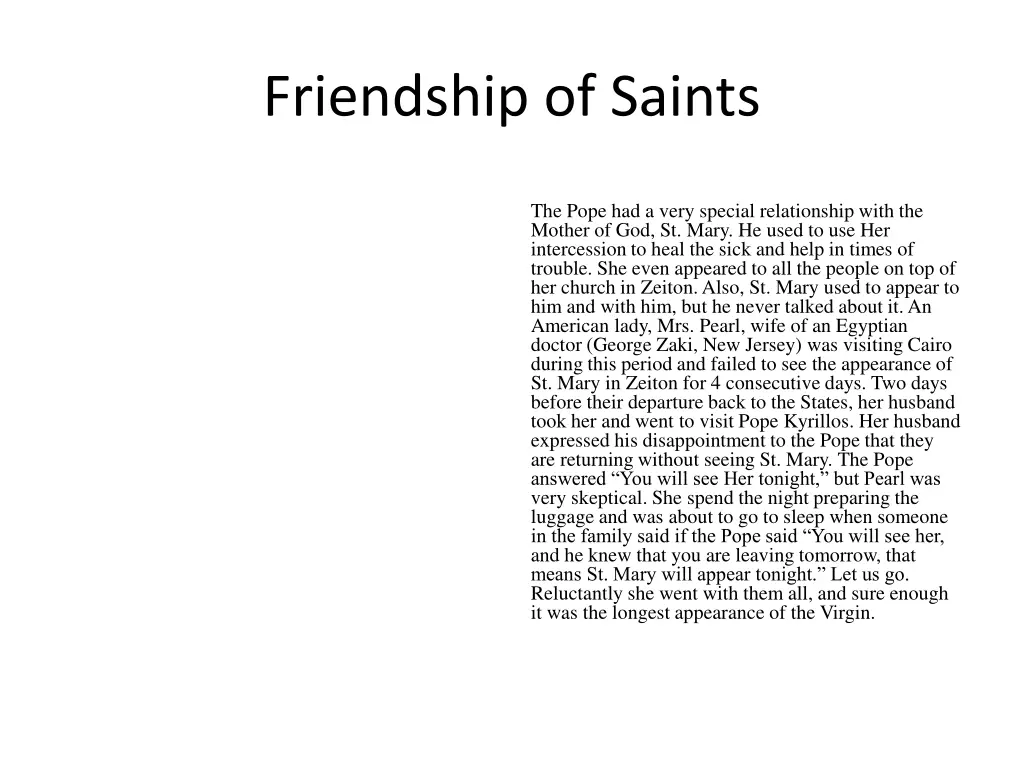 friendship of saints