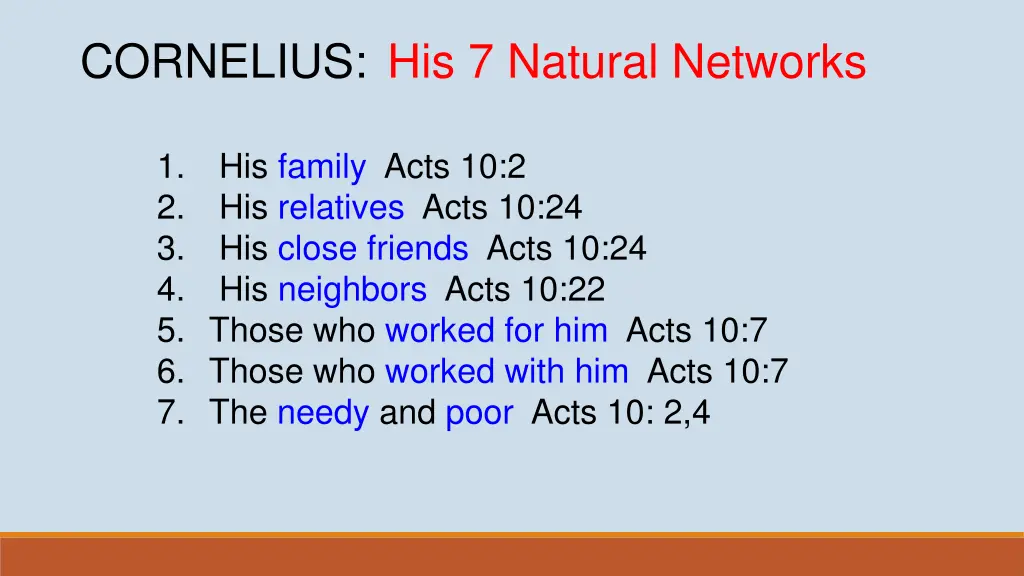 cornelius his 7 natural networks