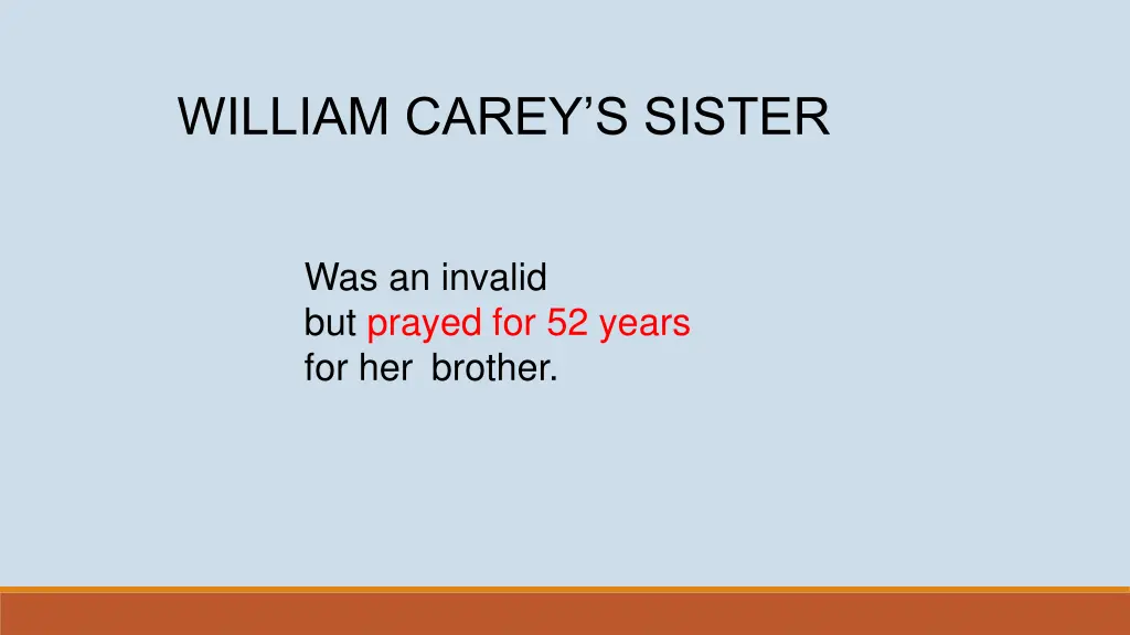 william carey s sister