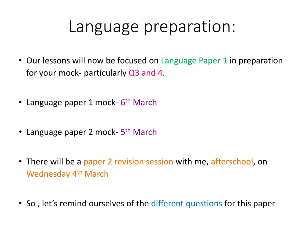 language preparation