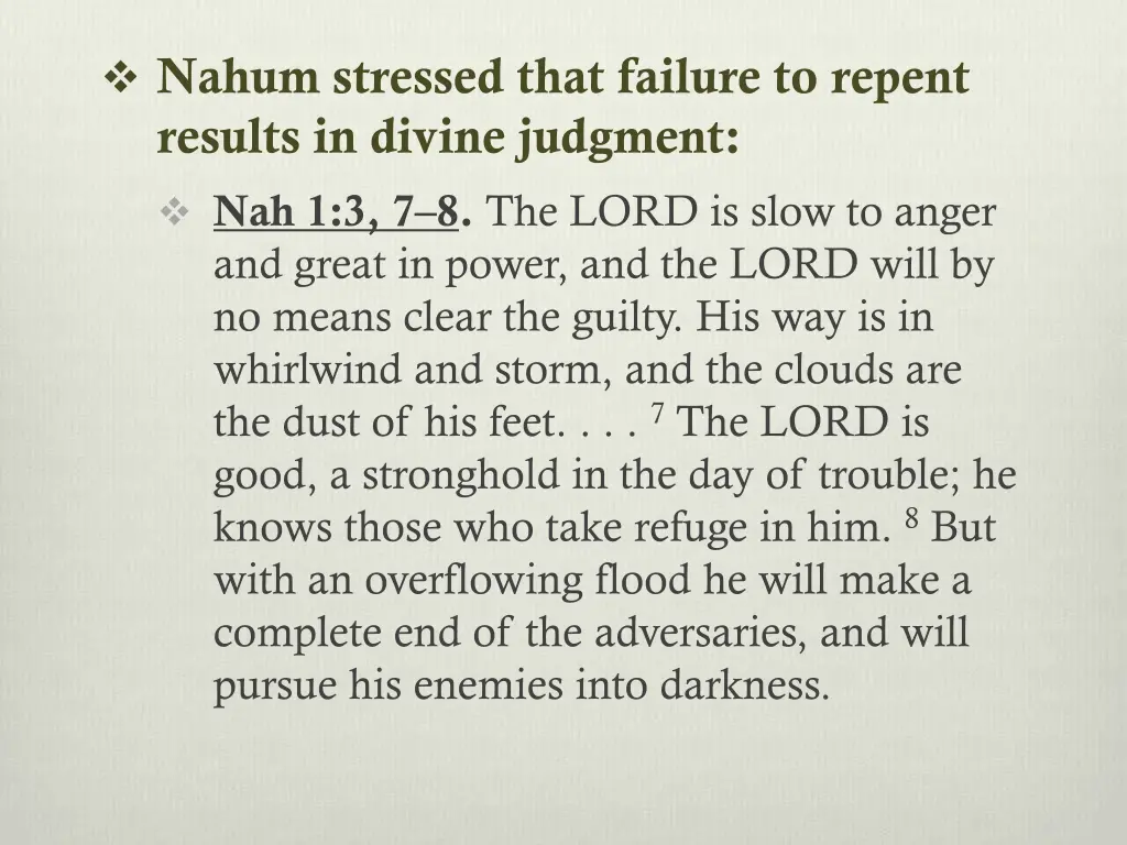 nahum stressed that failure to repent results