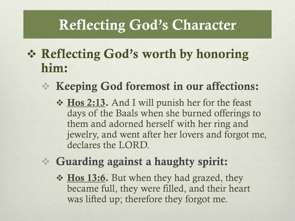 reflecting god s character