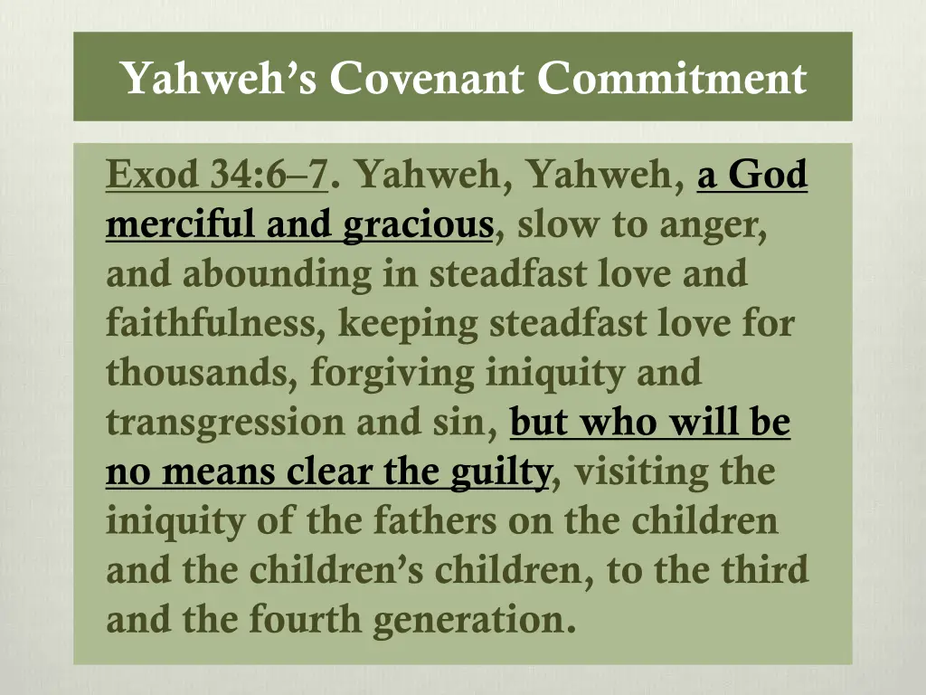 yahweh s covenant commitment 1