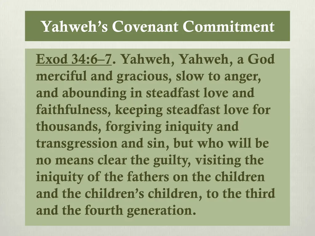 yahweh s covenant commitment