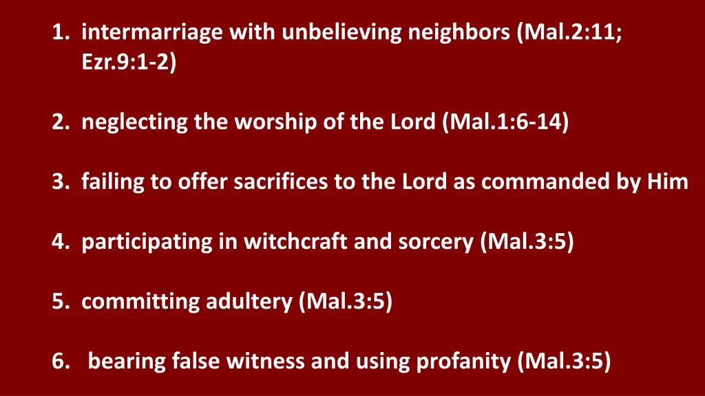 1 intermarriage with unbelieving neighbors