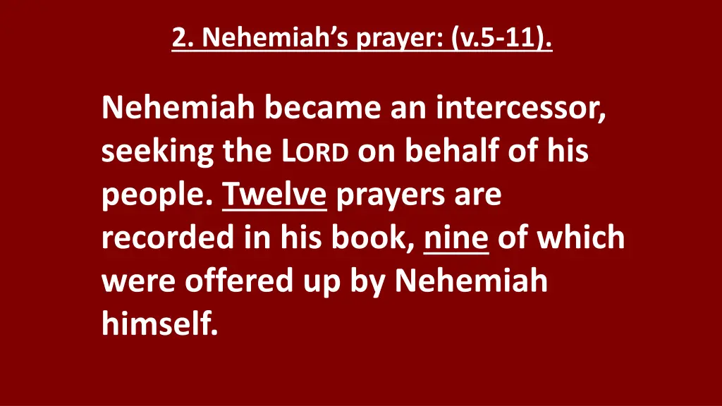 2 nehemiah s prayer v 5 11