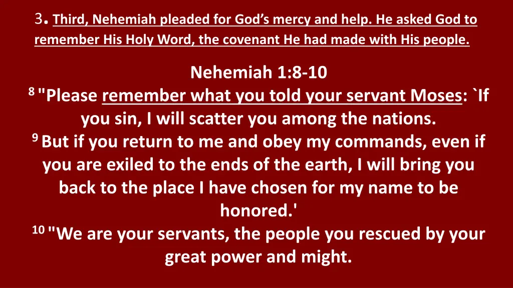 3 third nehemiah pleaded for god s mercy and help