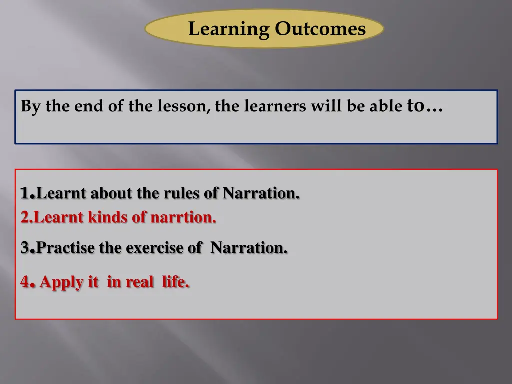 learning outcomes