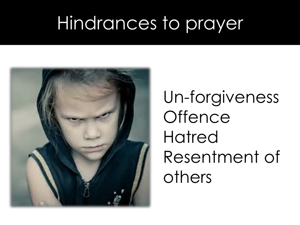 hindrances to prayer