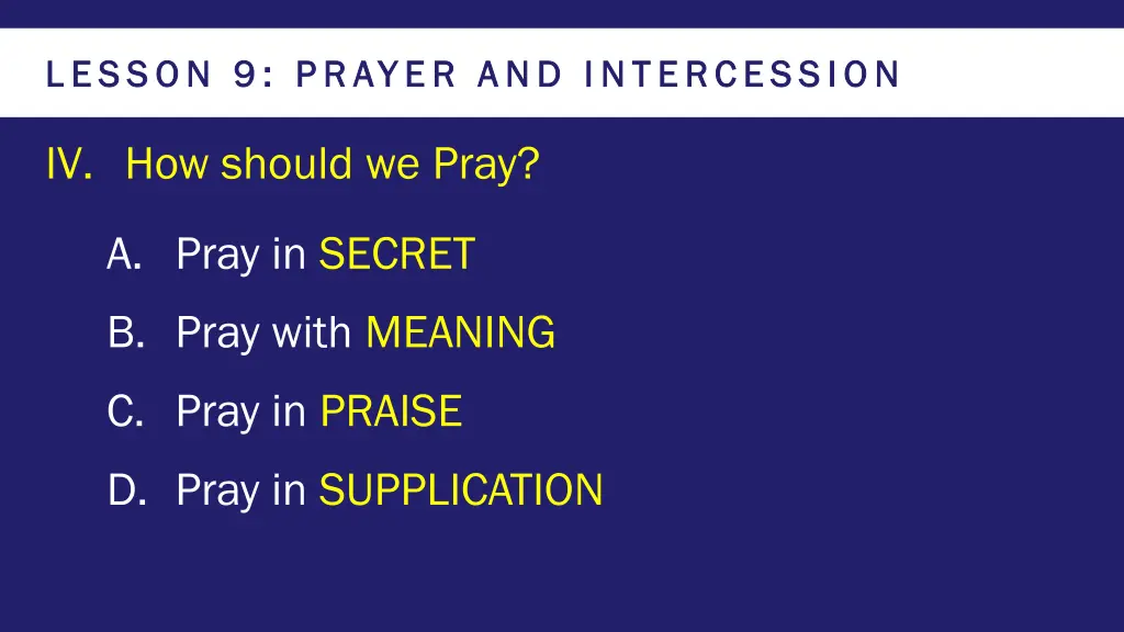 lesson 9 prayer and intercession lesson 9 prayer 11