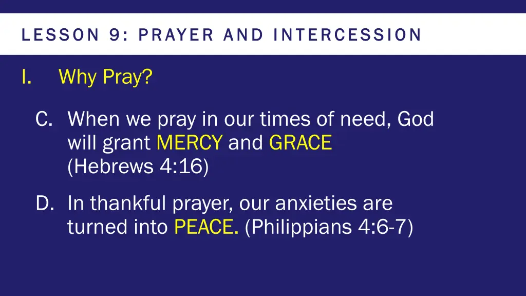 lesson 9 prayer and intercession lesson 9 prayer 5