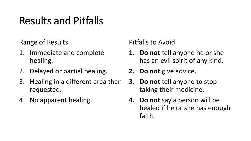 results and pitfalls results and pitfalls