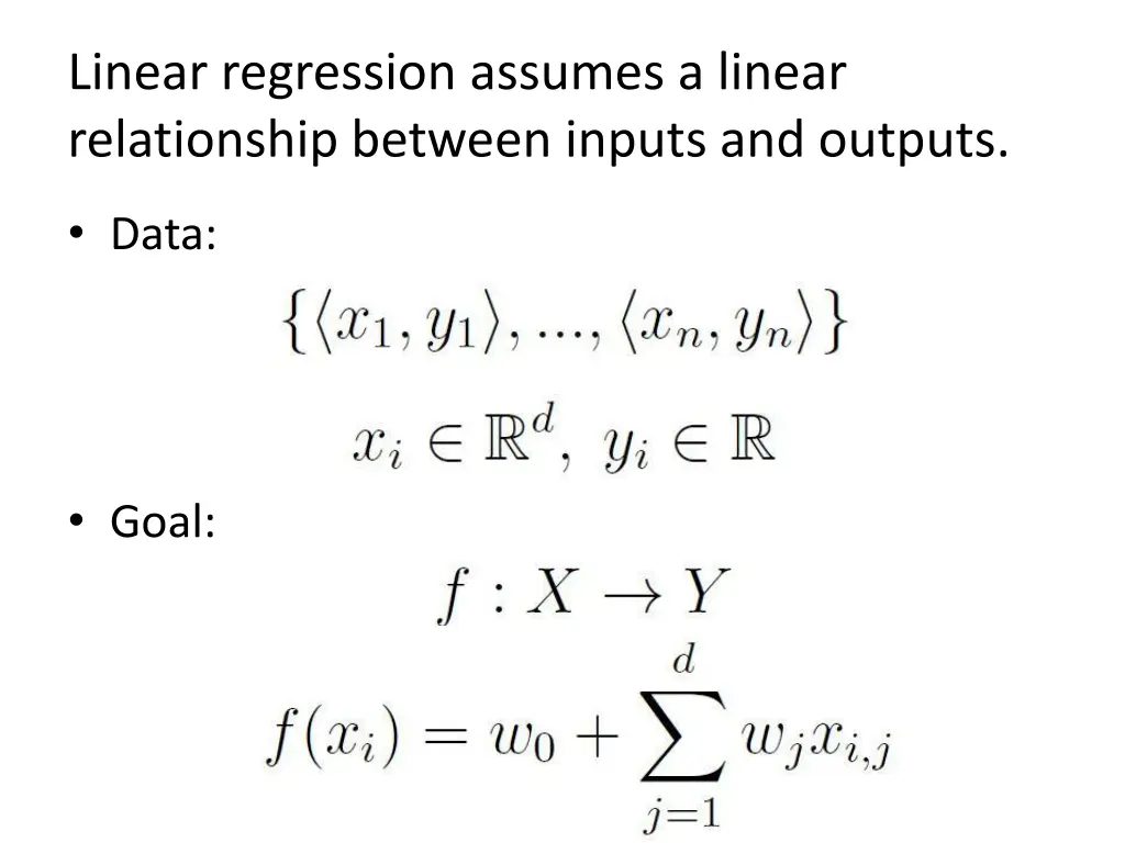 linear regression assumes a linear relationship