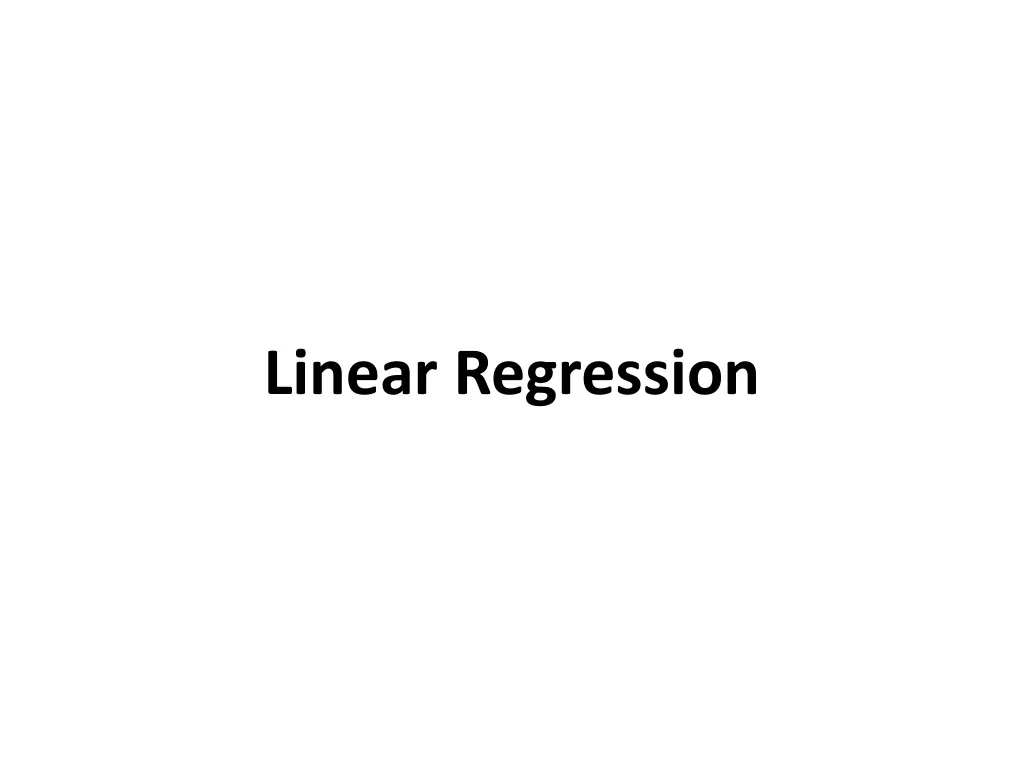 linear regression