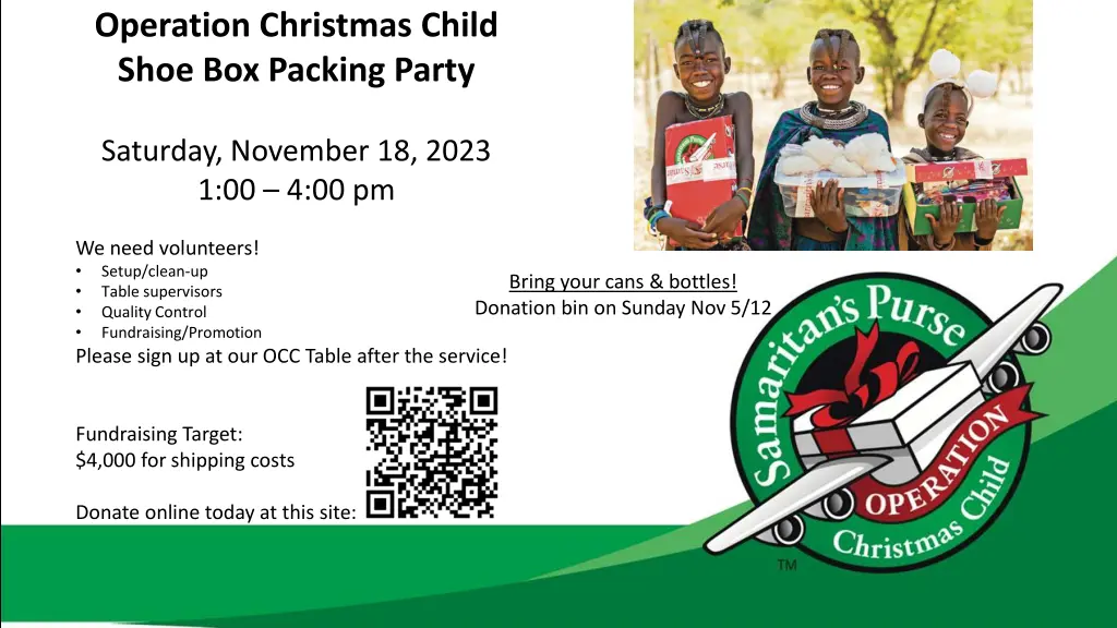 operation christmas child shoe box packing party