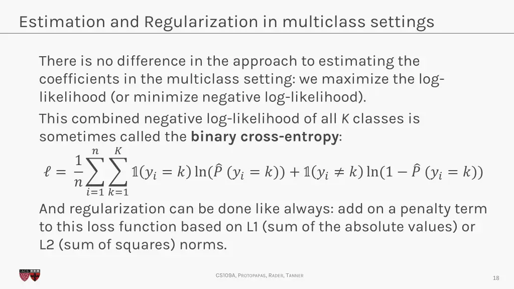 estimation and regularization in multiclass