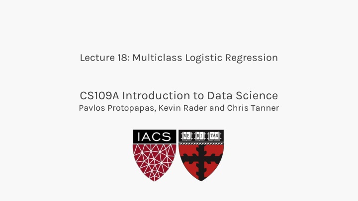 lecture 18 multiclass logistic regression