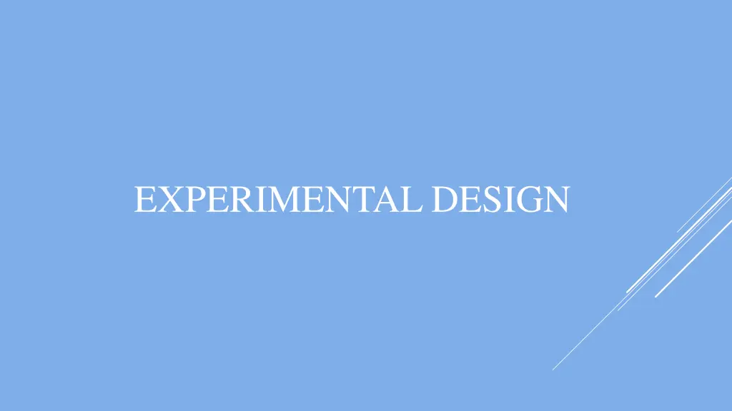 experimental design