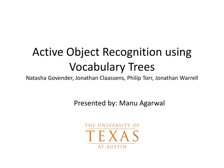 active object recognition using vocabulary trees