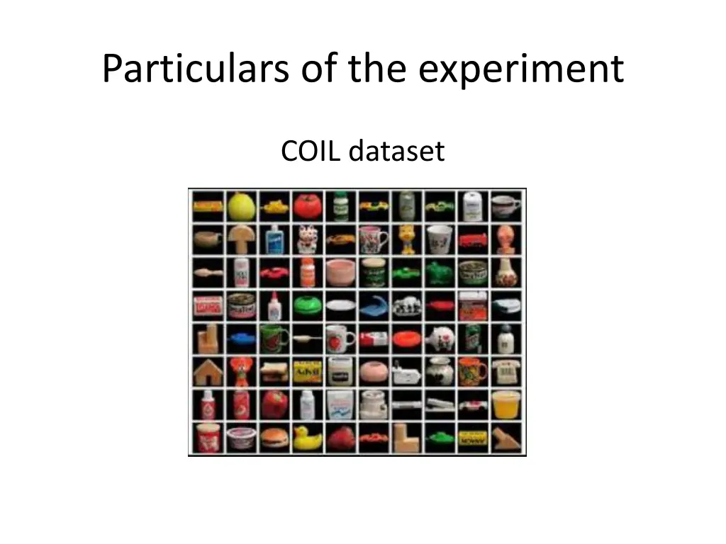 particulars of the experiment