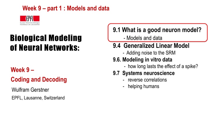 week 9 part 1 models and data