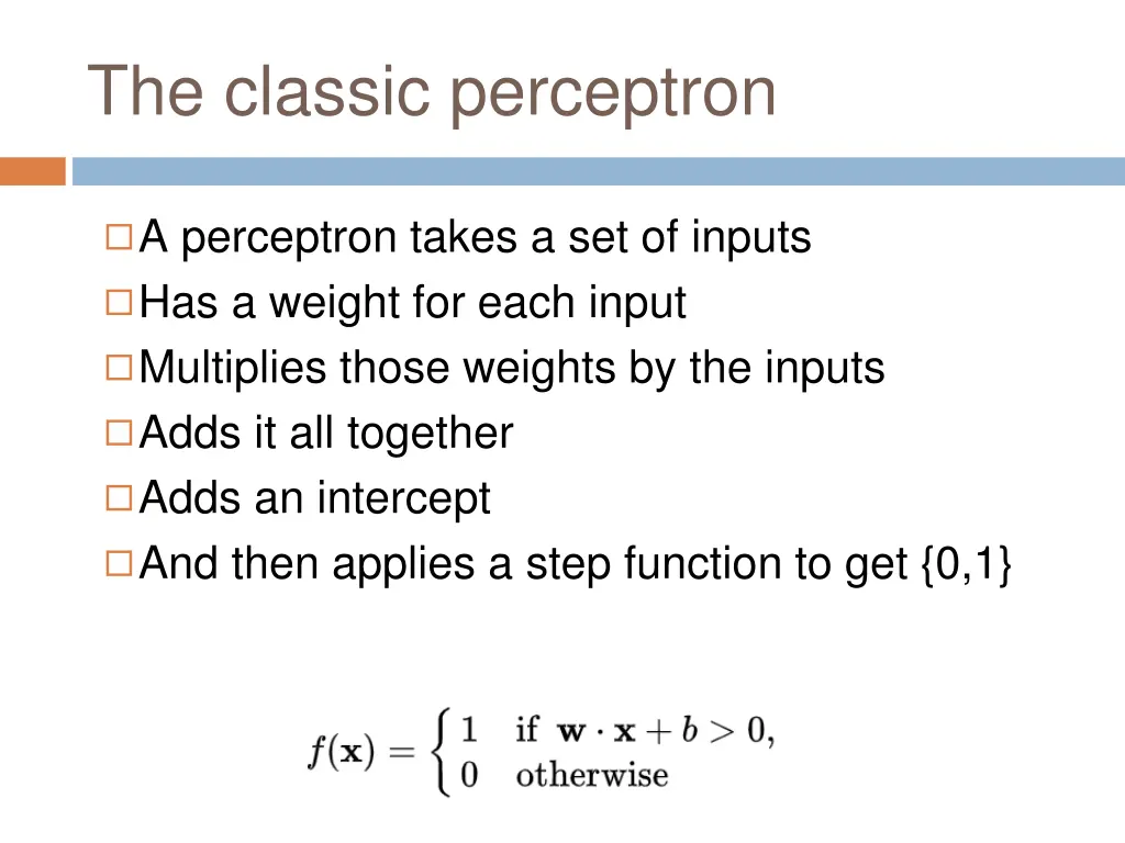 the classic perceptron