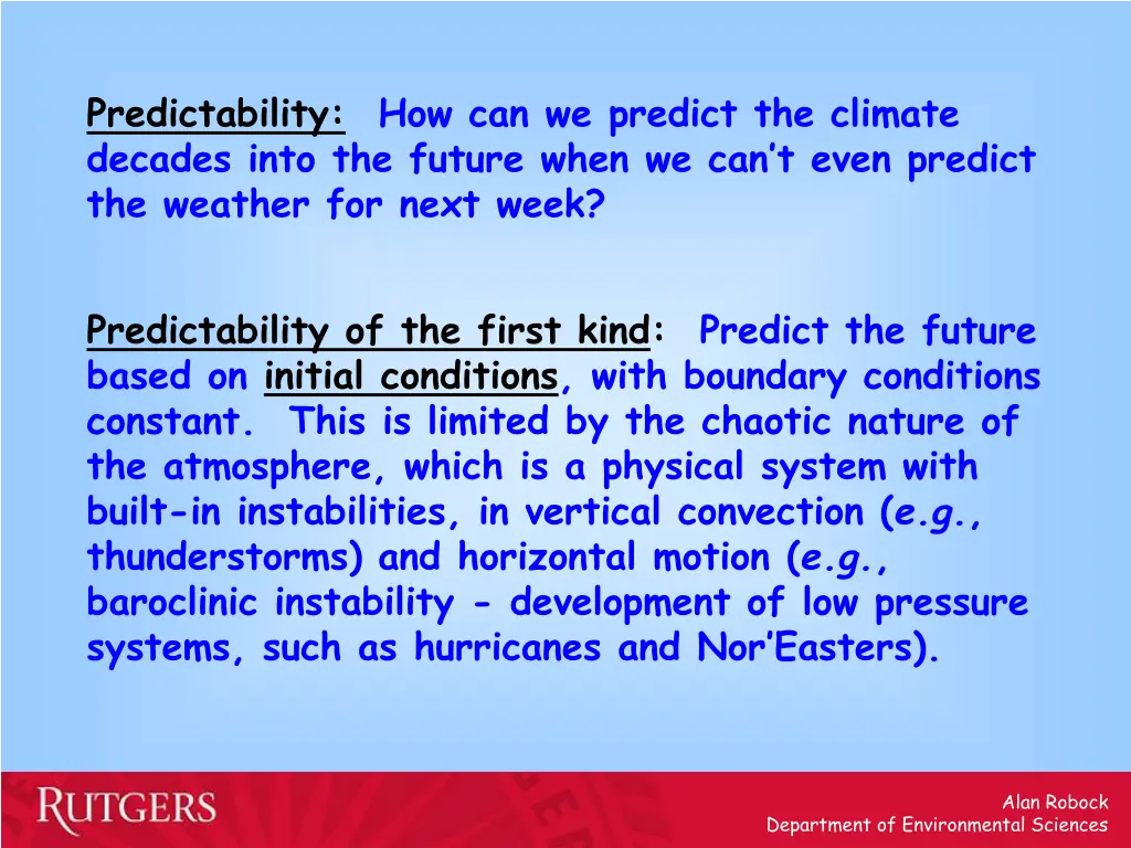 predictability how can we predict the climate