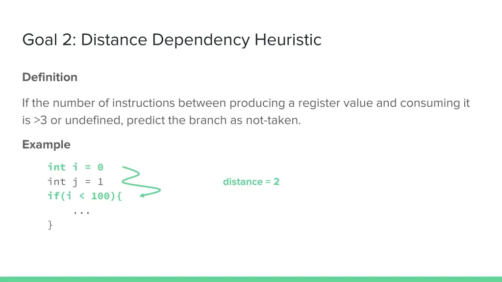 goal 2 distance dependency heuristic 3