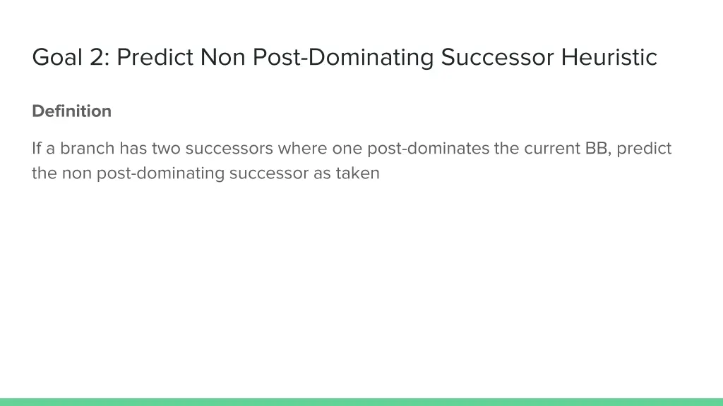 goal 2 predict non post dominating successor