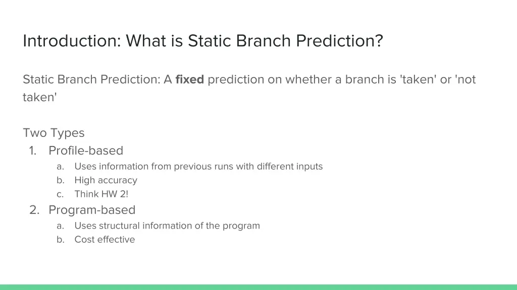 introduction what is static branch prediction