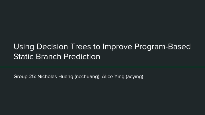 using decision trees to improve program based