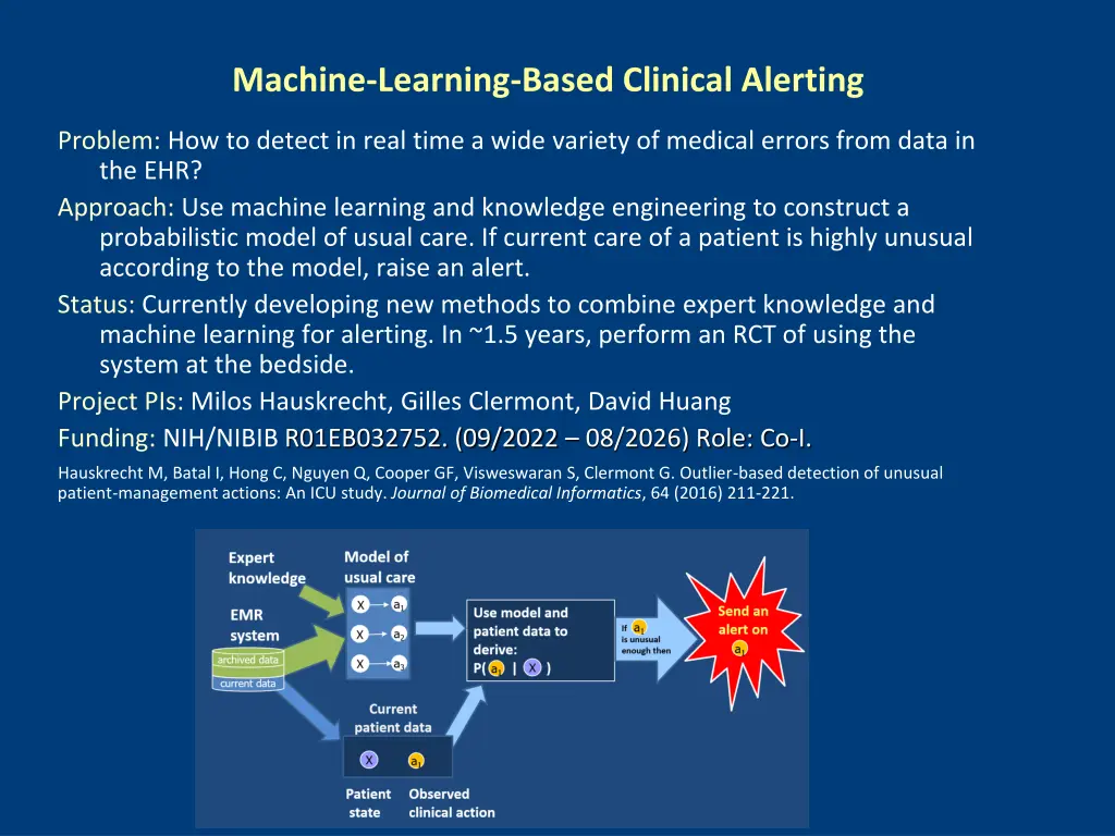 machine learning based clinical alerting