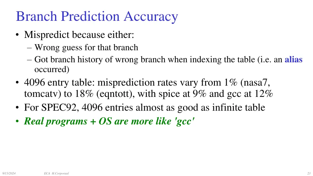 branch prediction accuracy mispredict because