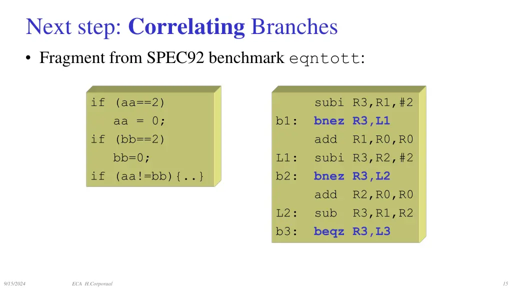 next step correlating branches fragment from